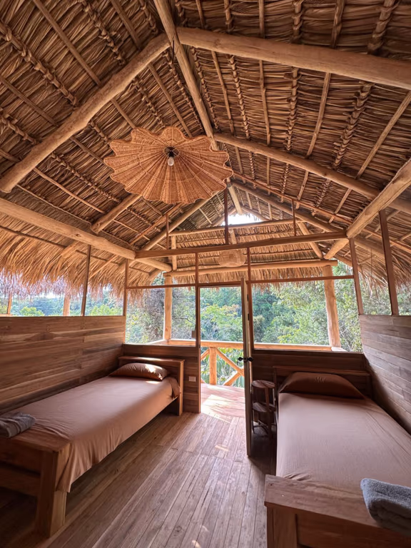 Cabin interior — wood, airy